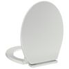 vidaXL Tampo de sanita com fecho suave oval branco