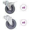 vidaXL 12 pcs Rodas girat&oacute;rias com furo roscado 75 mm