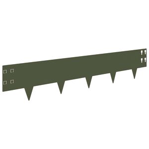 vidaXL Acabamento para Gramado 50 pcs 100 x 20 cm A&ccedil;o Verde-Azeitona