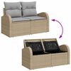 vidaXL Conjunto de Sof&aacute; de Jardim 9 pcs Bege Rattan Sint&eacute;tico