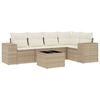 vidaXL 6 pcs conjunto de sof&aacute;s p/ jardim com almofad&otilde;es vime PE bege