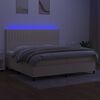 vidaXL Cama box spring c/ colch&atilde;o e LED 200x200 cm tecido cor creme