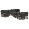 vidaXL Conjunto de Sof&aacute; de Jardim 10 unid. Cinzento vime PE