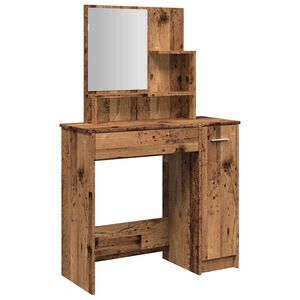 vidaXL Toucador com espelho 86,5x35x136 cm madeira velha