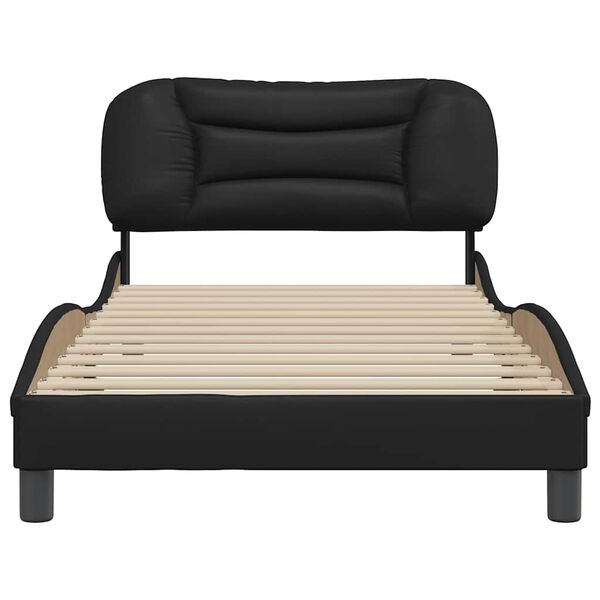 vidaXL Estrutura de cama sem colch&atilde;o Hvar 100x200 cm couro artificial preto