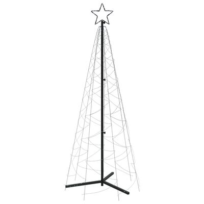vidaXL Árvore de Natal em cone 200 luzes LED 70x180 cm branco frio