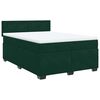 vidaXL Cama com molas/colch&atilde;o 140x190 cm veludo verde-escuro