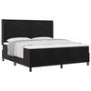 vidaXL Cama Box com colch&atilde;o com cabeceira Preto 180 x 200 cm Veludo