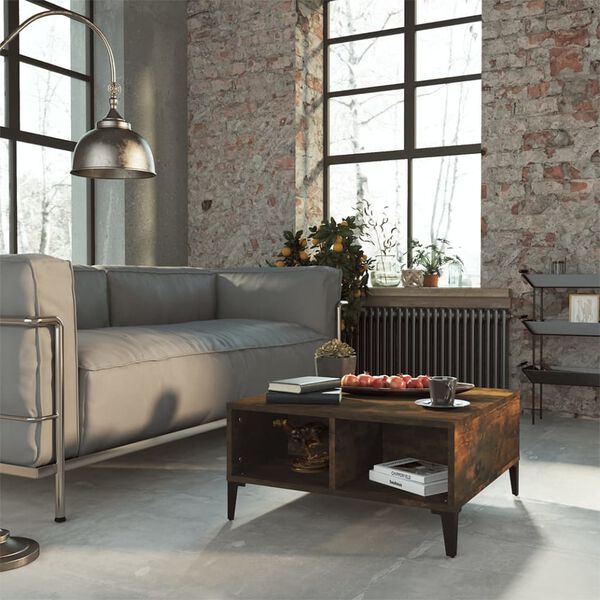 vidaXL Mesa de centro 60x60x30 cm aglomerado cor carvalho fumado