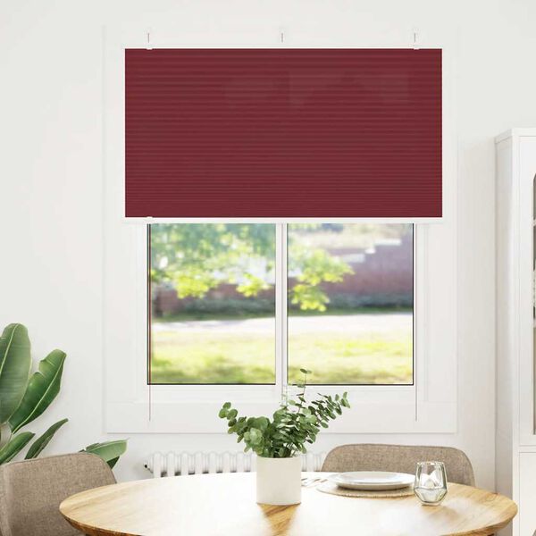 vidaXL Plissado Cego Bord&eacute;us Vermelho 110x100 cm Largura Tecido