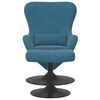 vidaXL Cadeira Egg com Puff with Footstool Azul Veludo