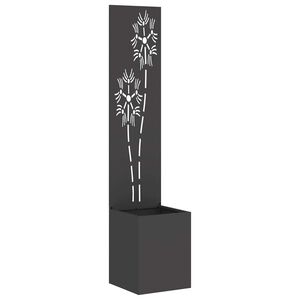 vidaXL Tela de Privacidade para Jardim Floral Preto 32 x 150 cm