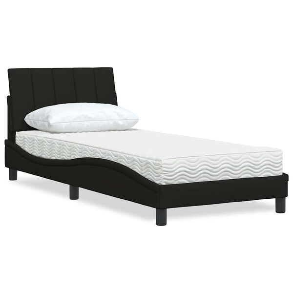 vidaXL Cama com colch&atilde;o Hanko 80x200 cm tecido preto