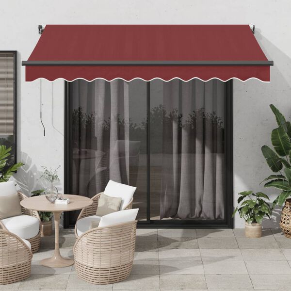 vidaXL Toldo retr&aacute;til autom&aacute;tico com luzes LED 350x250 cm bord&ocirc;