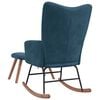 vidaXL Cadeira de balan&ccedil;o com banco em veludo azul
