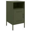 vidaXL Mesa de cabeceira 36x39x68 cm a&ccedil;o verde-azeitona