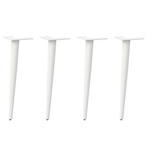 vidaXL P&eacute;s para mesa de centro c&ocirc;nicos 4 pe&ccedil;as, branco, 30-31 cm, a&ccedil;o