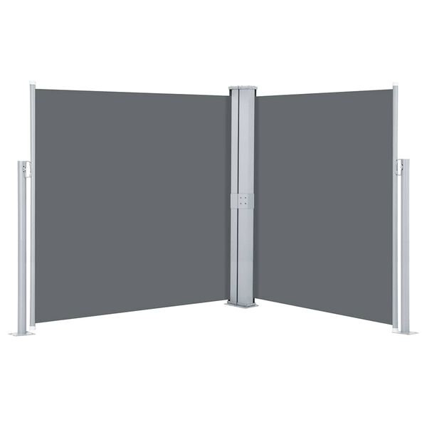 vidaXL Toldo lateral retrátil duplo para pátio 170x600 cm antracite