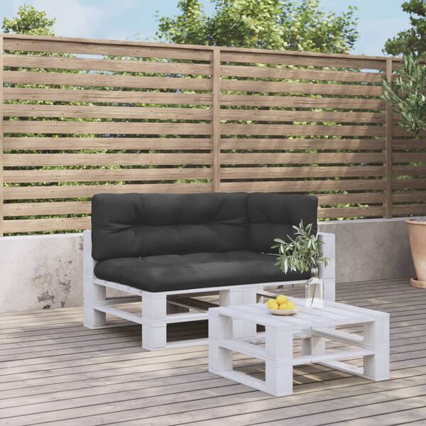 vidaXL Almofad&otilde;es para sof&aacute;s de paletes 3 pcs tecido preto