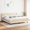 vidaXL Cama com molas/colch&atilde;o 180x200 cm tecido cor creme