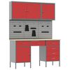 vidaXL Arm&aacute;rio de Trabalho com gaveta com bloqueio 8 unid. Vermelho