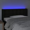 vidaXL Cabeceira de cama c/ luzes LED tecido 93x16x78/88 cm preto