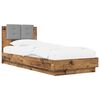 vidaXL Estrutura de Cama com Cabeceira Madeira antiga 80 x 200 cm