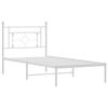 vidaXL Estrutura de cama com cabeceira 90x200 cm metal branco