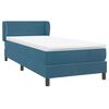 vidaXL Cama com molas/colch&atilde;o 100x220 cm veludo azul-escuro