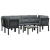 vidaXL 6 pcs conjunto lounge de jardim vime PE preto e cinzento
