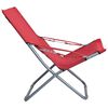vidaXL Cadeiras de praia dobr&aacute;veis 2 pcs tecido vermelho