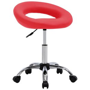 vidaXL Cadeira de trabalho com rodas couro artificial vermelho