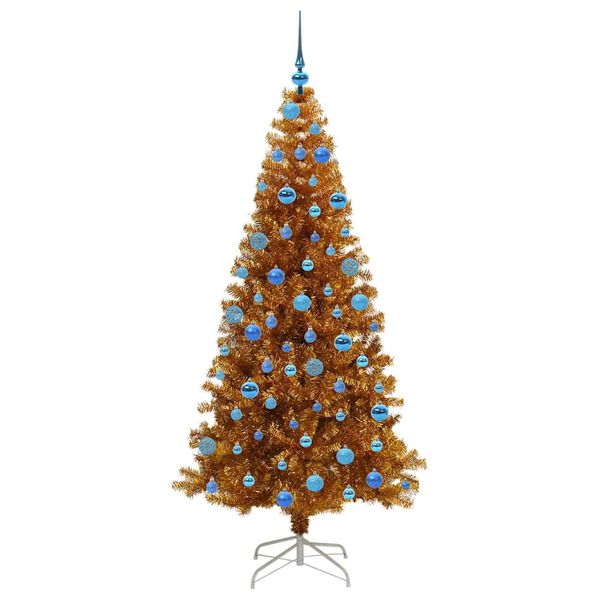 vidaXL &Aacute;rvore de Natal com 300 LEDs com suporte Ouro 180 cm PET