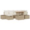 vidaXL Conjunto de Sof&aacute; de Jardim 7 unid. Bege vime PE