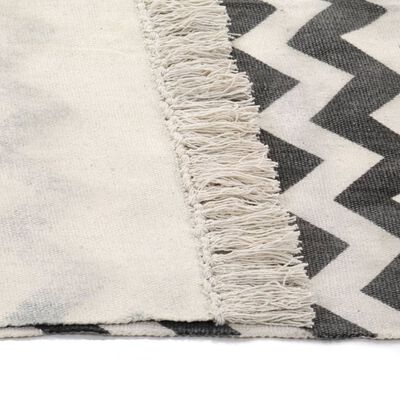 vidaXL Tapete Kilim em algodão 120x180 cm com padrão preto/branco