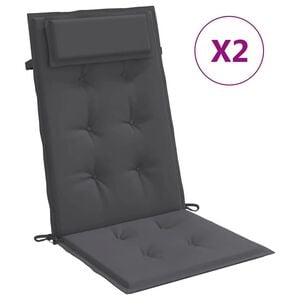 vidaXL Almofad&otilde;es p/ cadeira encosto alto 2pcs tecido oxford antracite
