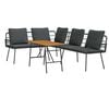 vidaXL Conjunto de Sof&aacute; de Jardim 2 unid. Preto vime PE