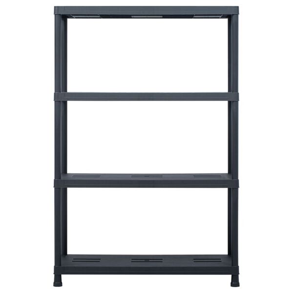 vidaXL Estante de arrumação 220 kg 90x40x138 cm plástico preto