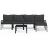 vidaXL 6 pcs conjunto lounge de jardim a&ccedil;o c/ almofad&otilde;es cinzentos
