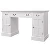 vidaXL Secretária de base dupla estilo pedestal 140x48x80 cm branco