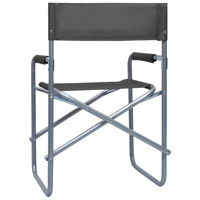 vidaXL Cadeiras de realizador 2 pcs aço cinzento
