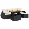vidaXL 6 pcs conjunto sof&aacute;s de jardim c/ almofad&otilde;es vime PE preto