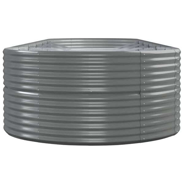 vidaXL Canteiro elevado jardim 510x140x68 aço revestido a pó cinzento
