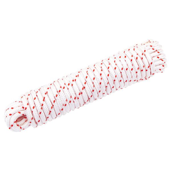 vidaXL Cabo de arranque &Oslash;6 mm 10 m nylon branco e vermelho