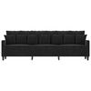 vidaXL Sof&aacute; de 3 lugares 210 cm veludo preto