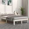 vidaXL Estrutura de cama 140x190 cm madeira maci&ccedil;a branco