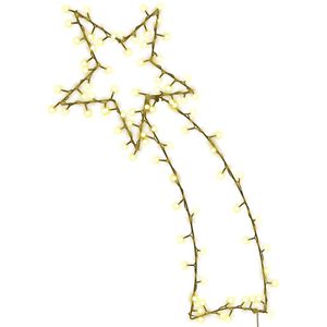 vidaXL Luzes de Natal silhueta estrela cadente 115 LEDs branco quente