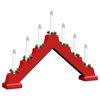 vidaXL Ponte de Vela de Natal com 7 LEDs Vermelho 39.5 x 5 x 29 cm