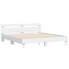 vidaXL Estrutura cama c/ cabeceira e luzes LED 180x200 cm branco