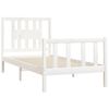 vidaXL Estrutura de cama com cabeceira 100x200 cm pinho maci&ccedil;o branco